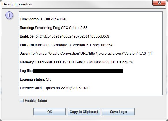 memory in debug