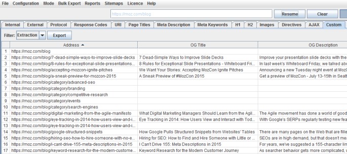 social meta tags extracted