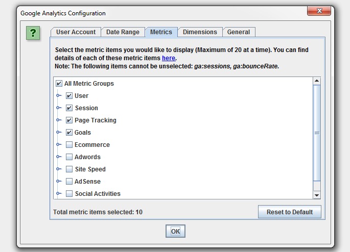 Google analytics metrics