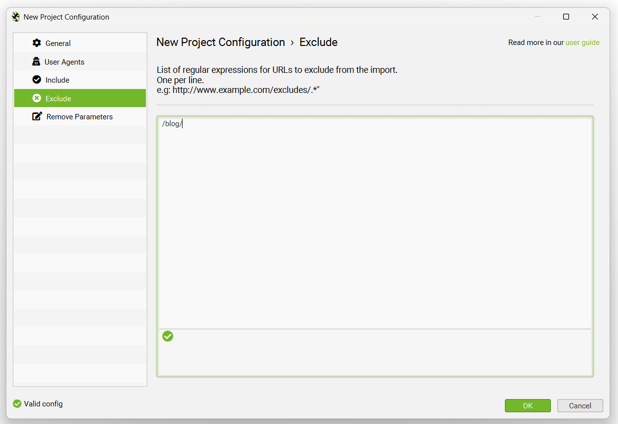 Log File Analyser Exclude