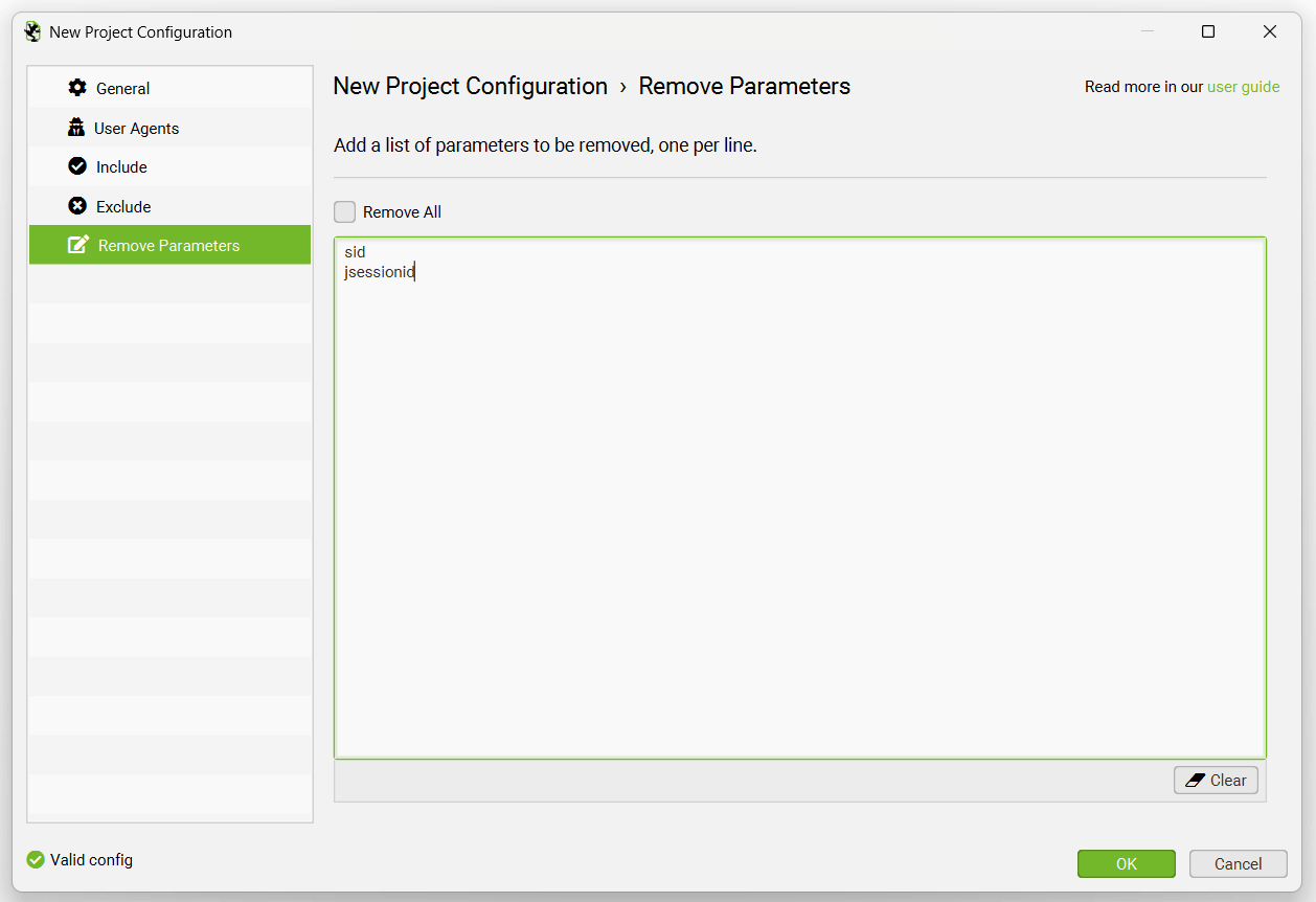Log File Analyser Remove Parameters