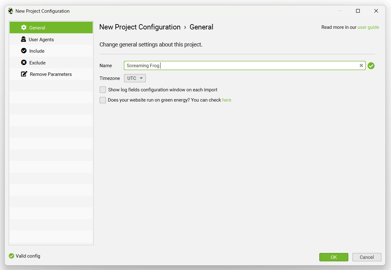 Log File Analyser new project