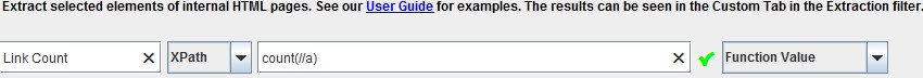 link count function value in xpath