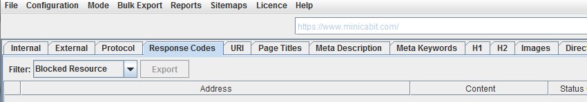 Blocked Resource filter