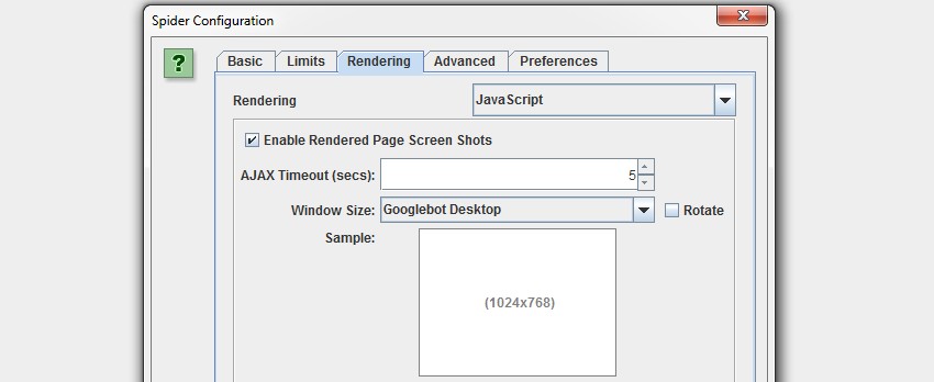 crawl with JavaScript rendering