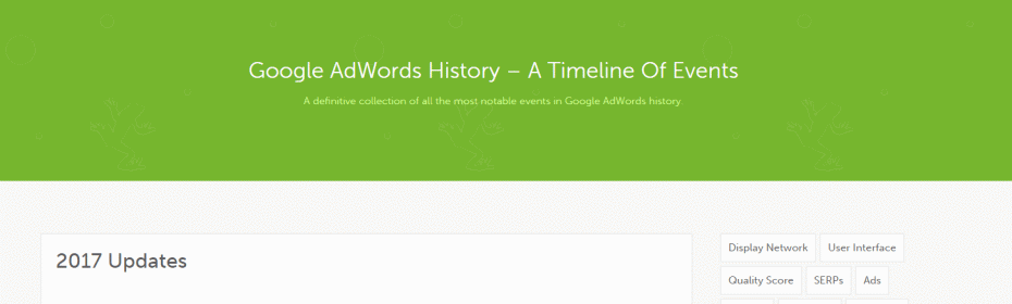 AdWords History Screenshot