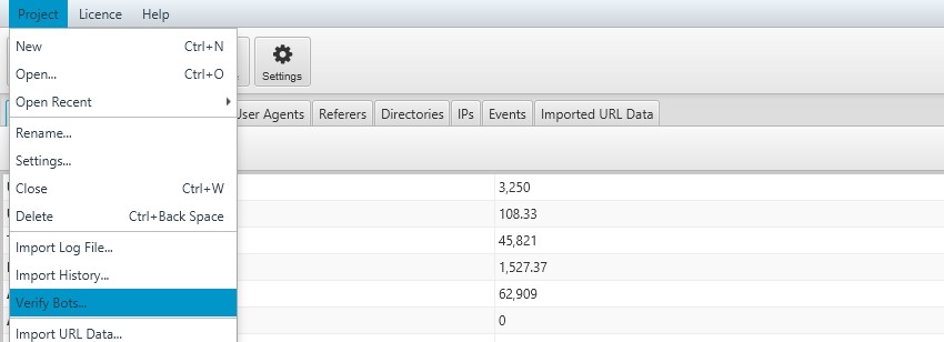 log file analyser configuration screaming frog