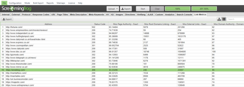 moz link metrics