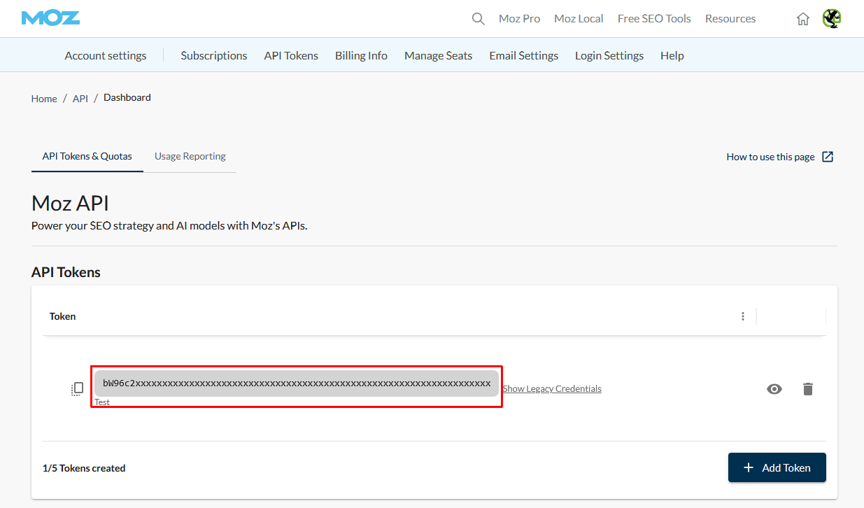 Moz API Key