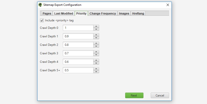 priority attribute in xml sitemap