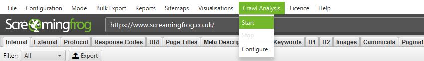 Start Crawl Analysis