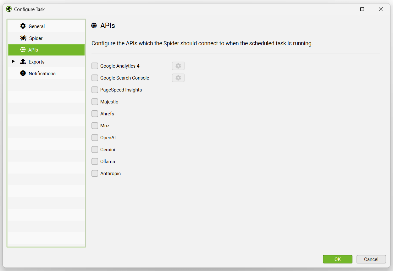 Scheduling API tab