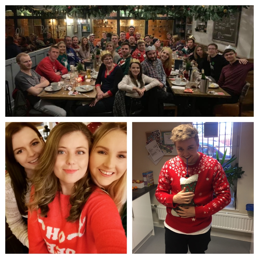christmas party collage