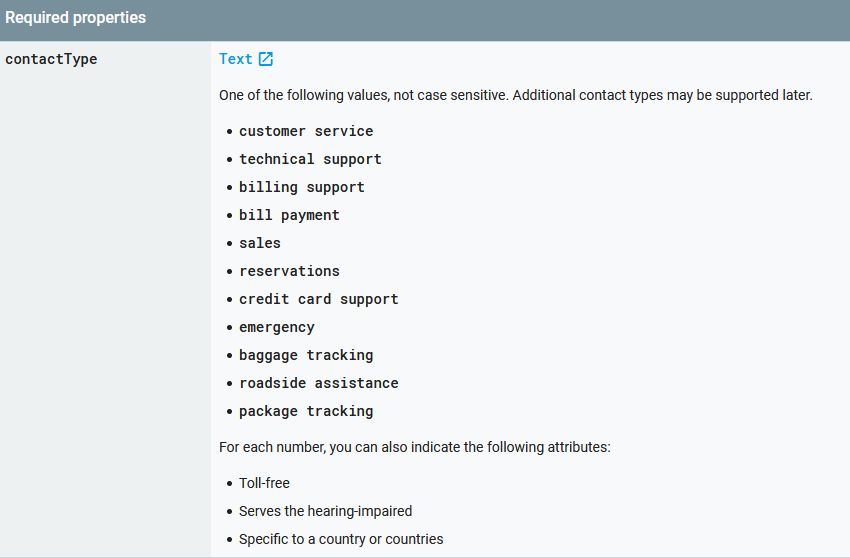 Google Corporate Contact Validation Error contactType