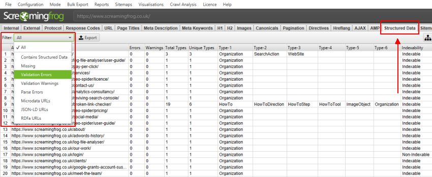 Structured Data Tab