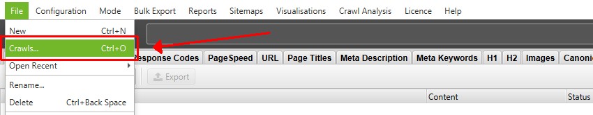 Crawl Menu