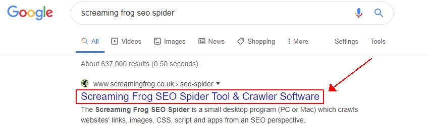 Page Title SERP Snippet