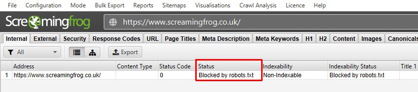 URL blocked by robots.txt