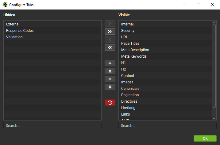 Configure Tabs Menu