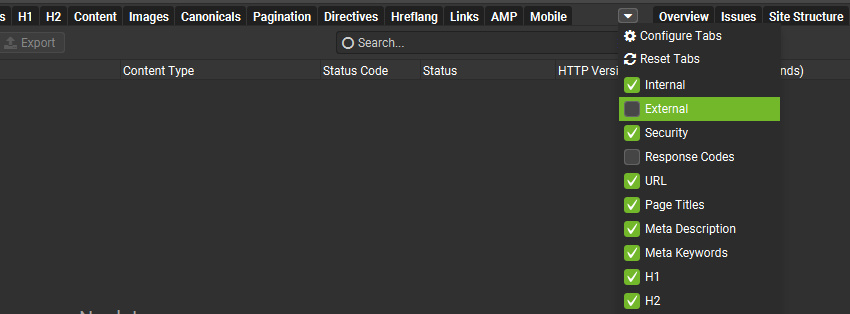 Tab Visibility Menu