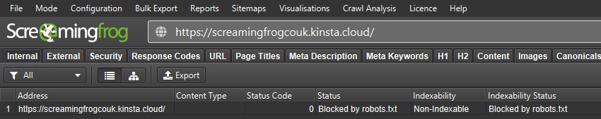 Crawl Staging Website Blocked by robots.txt