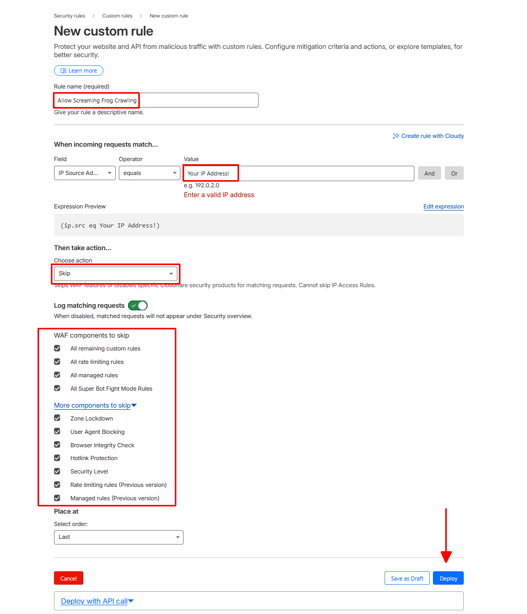 Custom rule to crawl a Cloudflare website