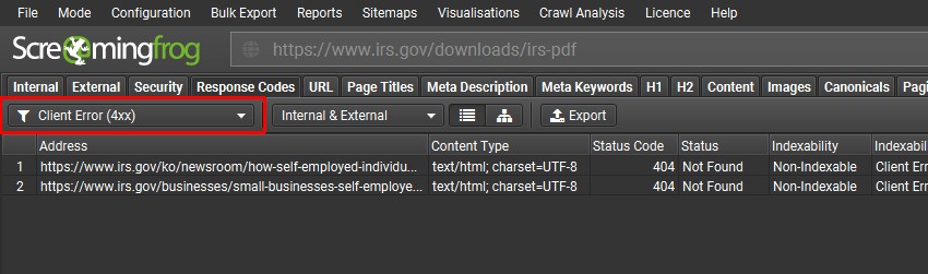 Broken links in a PDF