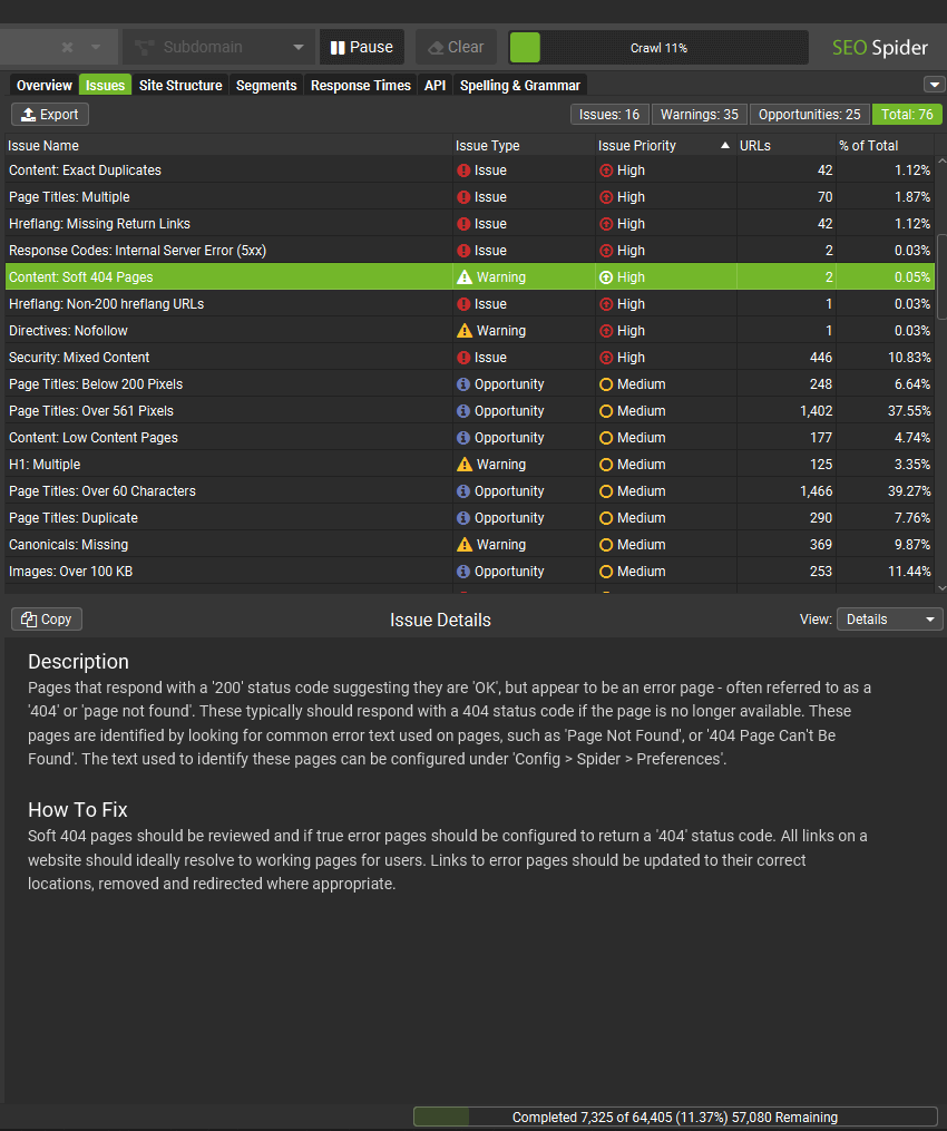 Screaming Frog SEO Spider Version 19 New Filters & Issues