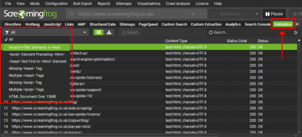 How To Debug Invalid HTML Elements In The Head - Screaming Frog