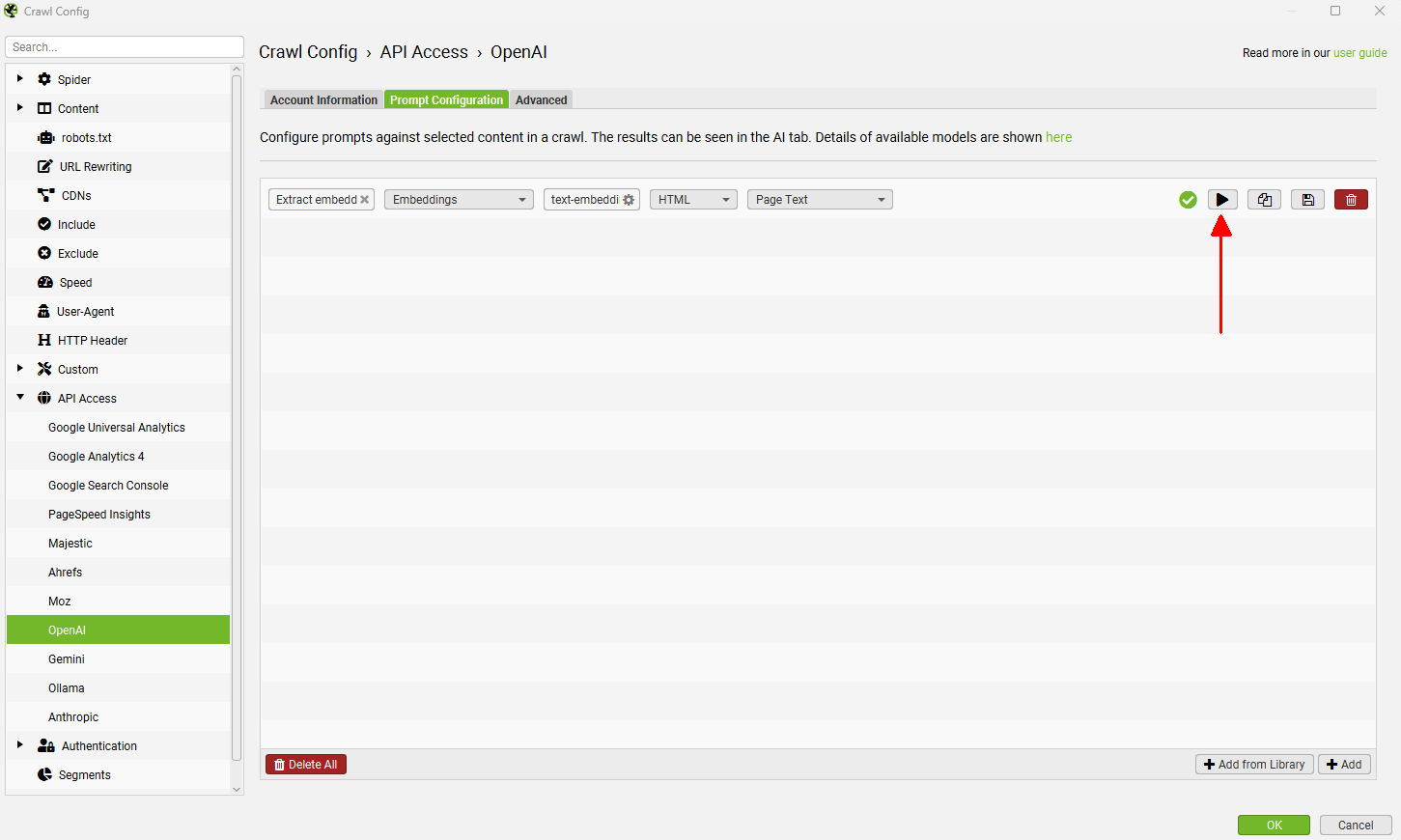 Debug / Test AI Button