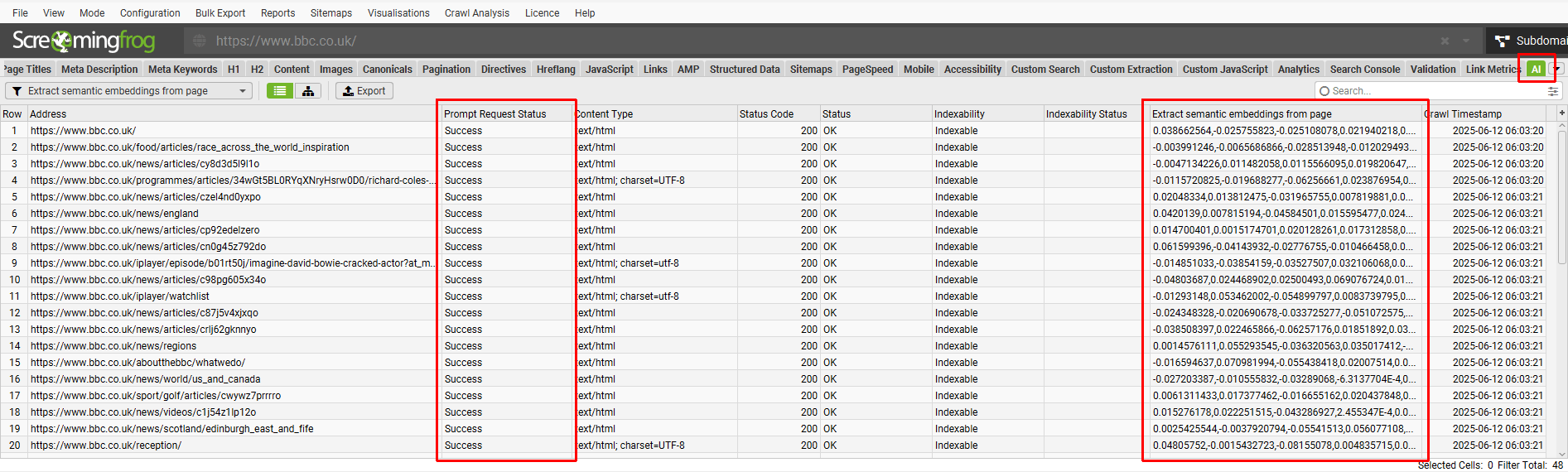Debug Embeddings