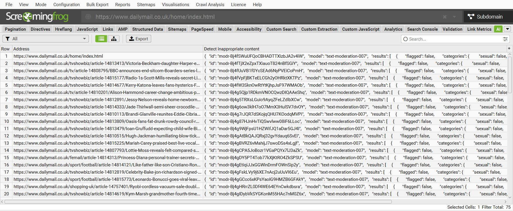 Detecting Inappropriate Content