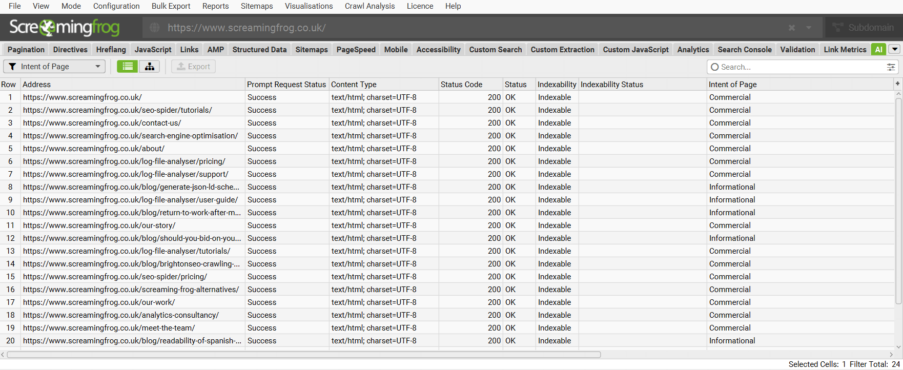 Classifying Intent of Pages