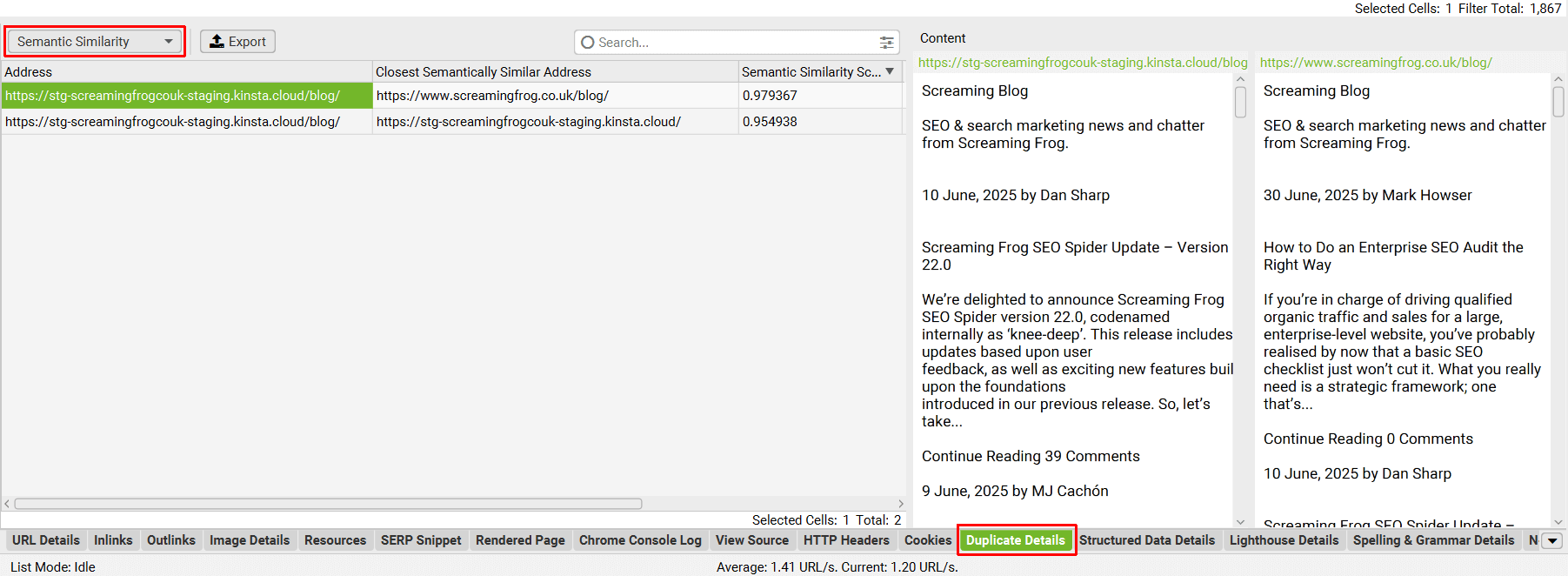 Duplicate Details tab