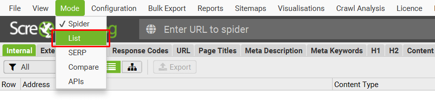 List mode