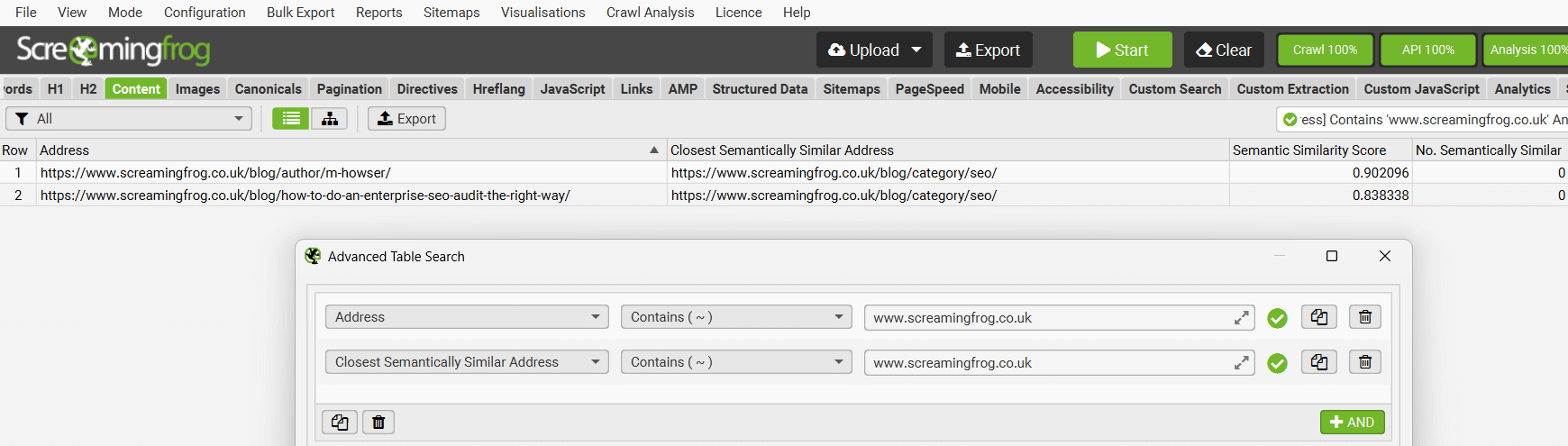 semantic similarity same subdomain check