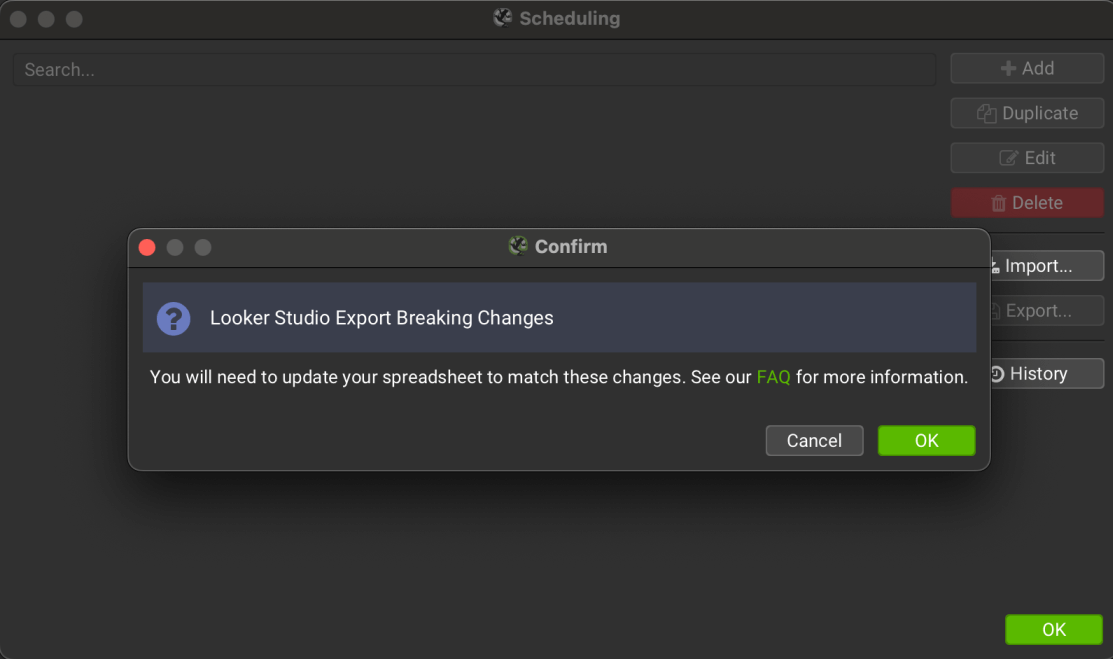 Looker Studio Export Breaking Changes