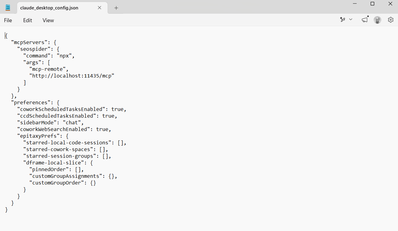Claude MCP Server Config Streamable Set Up in Notepad
