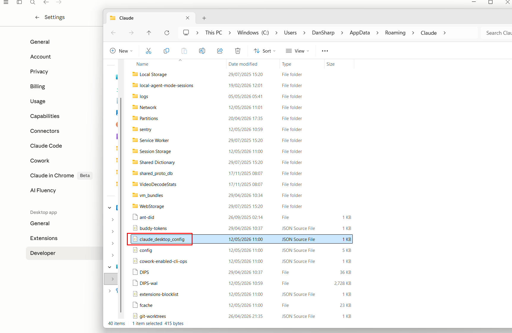 Claude Desktop Config JSON file