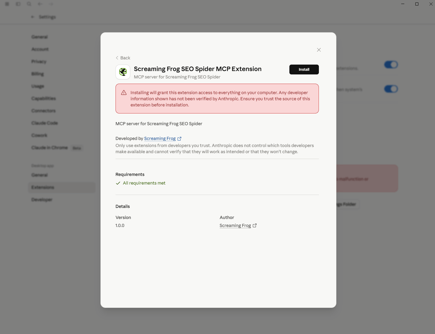 Accept MCP Extension Install
