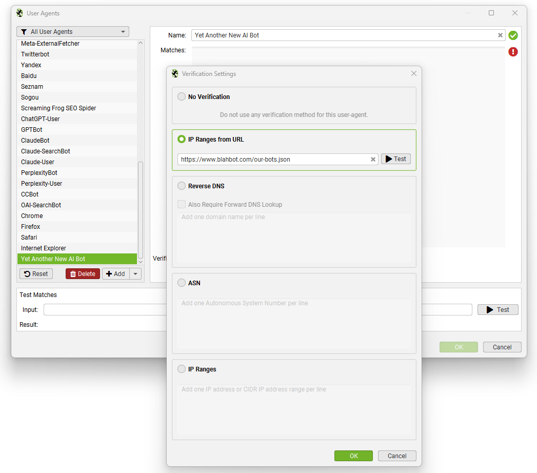 Customisable Bot Verification